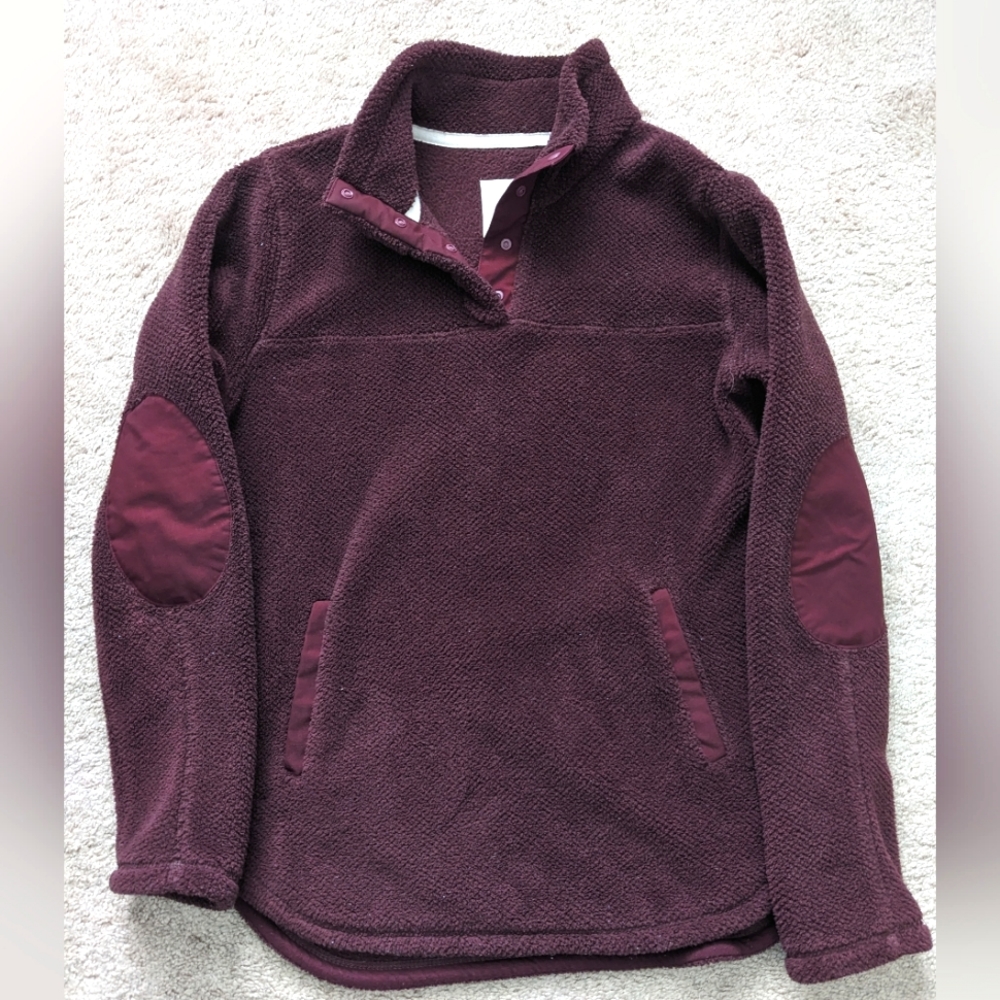 Thread + Supply Maroon Button Up Fleece XS